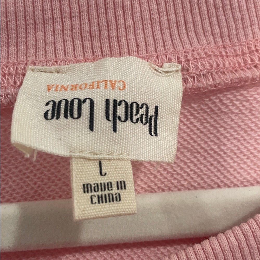 Peach Love California Pink Knit Top Sequin Bows- Size Large - Picture 4 of 7